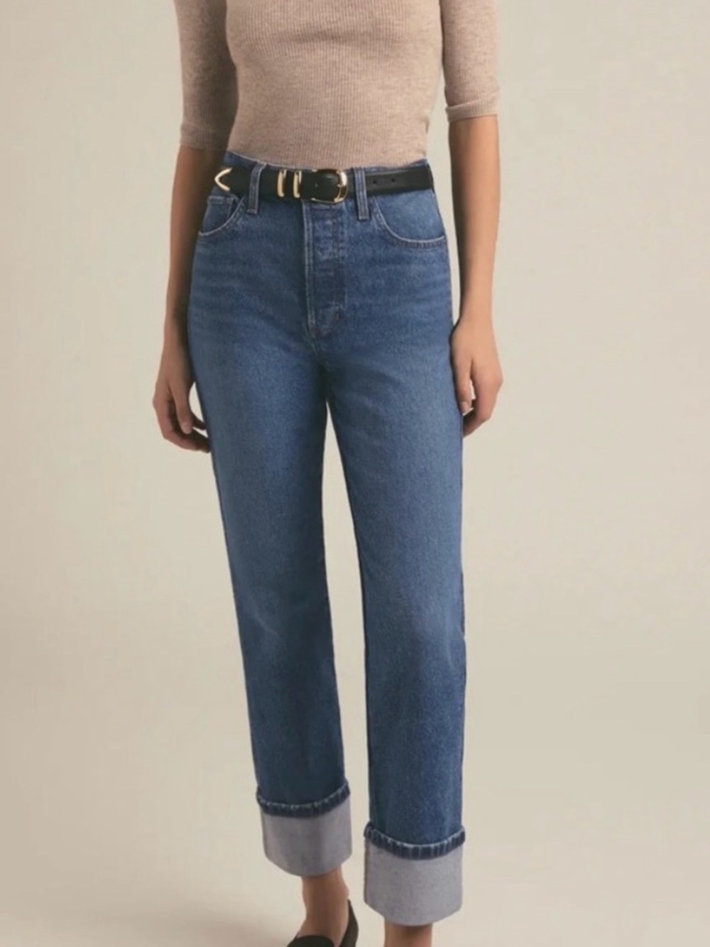 Favorite Daughter the valentina straight jeans cuffed
Blue size 26